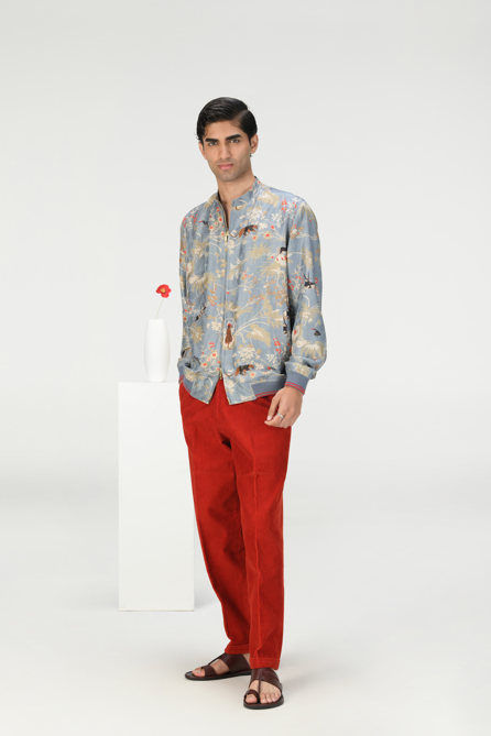 Raahi Men's Corduroy Pants in Red - Comfortable & Stylish Casual Wear for Everyday Outfits