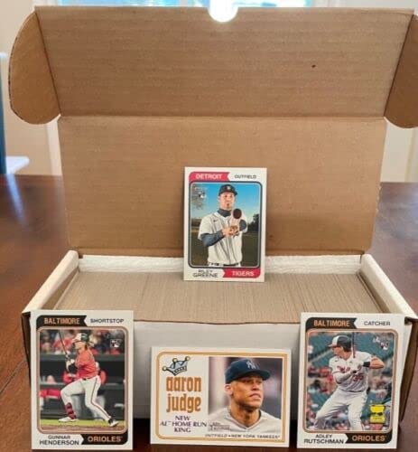 2023 Topps Heritage Baseball Complete Base Set Cards #1-400 - Includes Rutschman & Outman Rookies, Aaron Judge, Mike Trout Stars - Perfect for Collectors, Gifts & Fantasy Baseball Fans