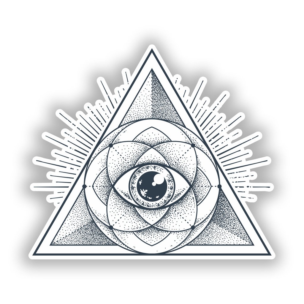 All Seeing Eye Vinyl Sticker Decal - 5 Inch Durable Waterproof Decals for Laptop, Car Bumper, Luggage, Notebook - Fun Decorative Stickers for Travel Accessories & Personalization