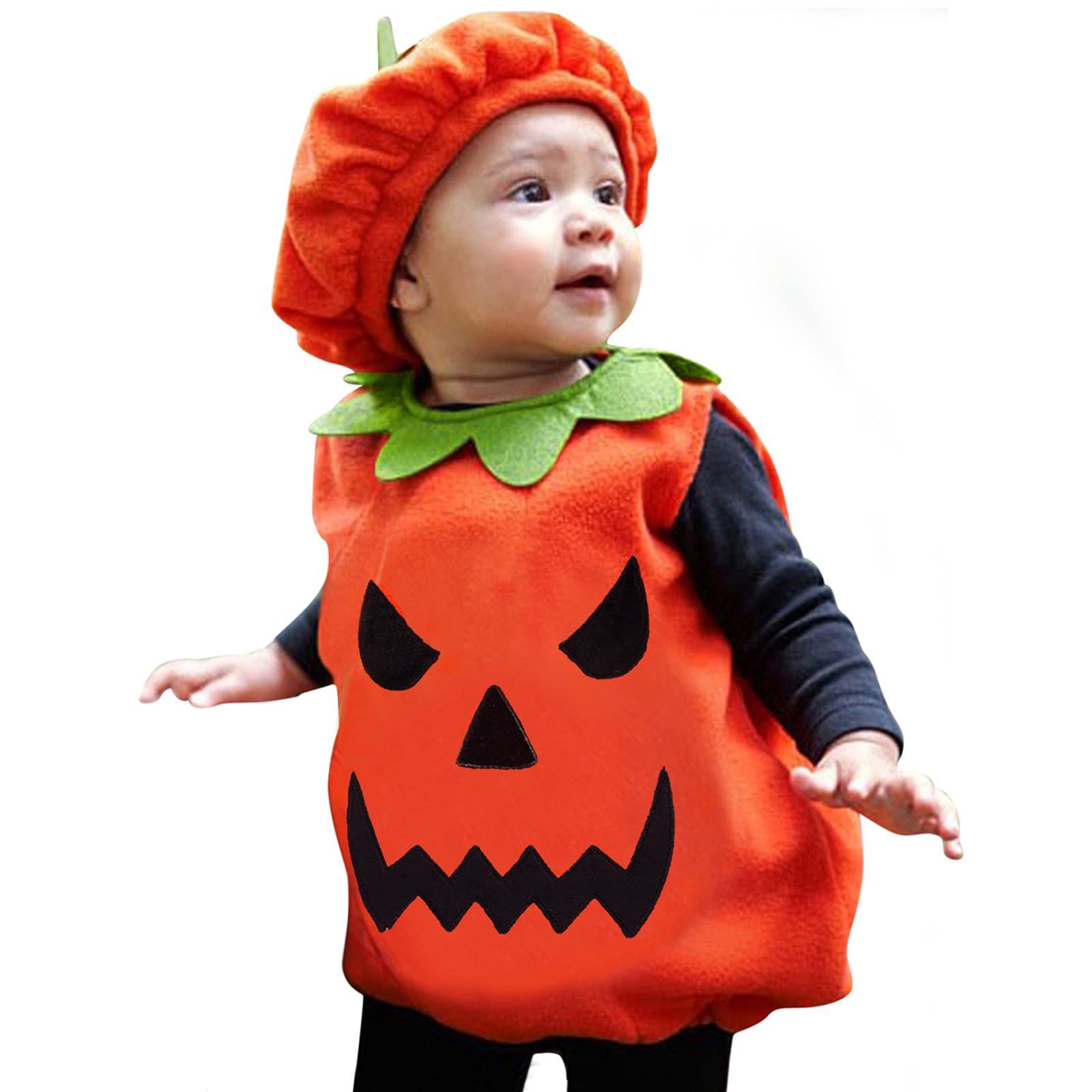 Adorable Pumpkin Vest & Hat Halloween Costume Set for Toddler Boys & Girls 0-3 Years - Perfect for Halloween Parties, Birthday Gifts & Photo Shoots