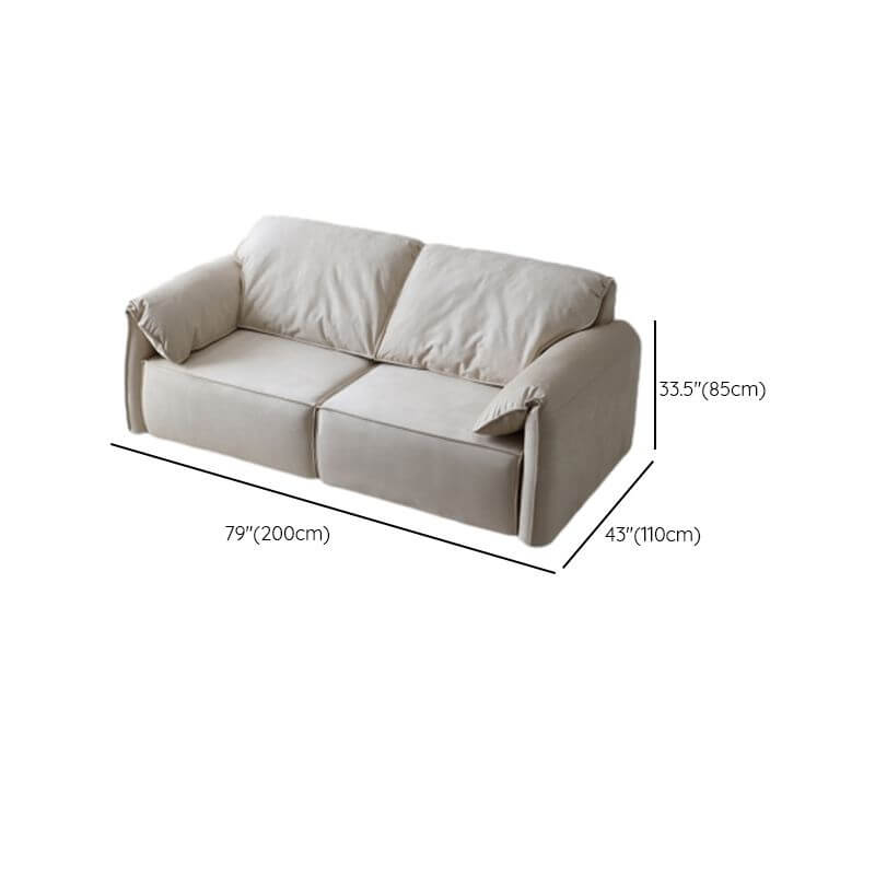 Minimalist White Convertible 3-Seater Sofa Bed - Modern Solid Color Sleeper Couch for Small Spaces, Living Room & Guest Room