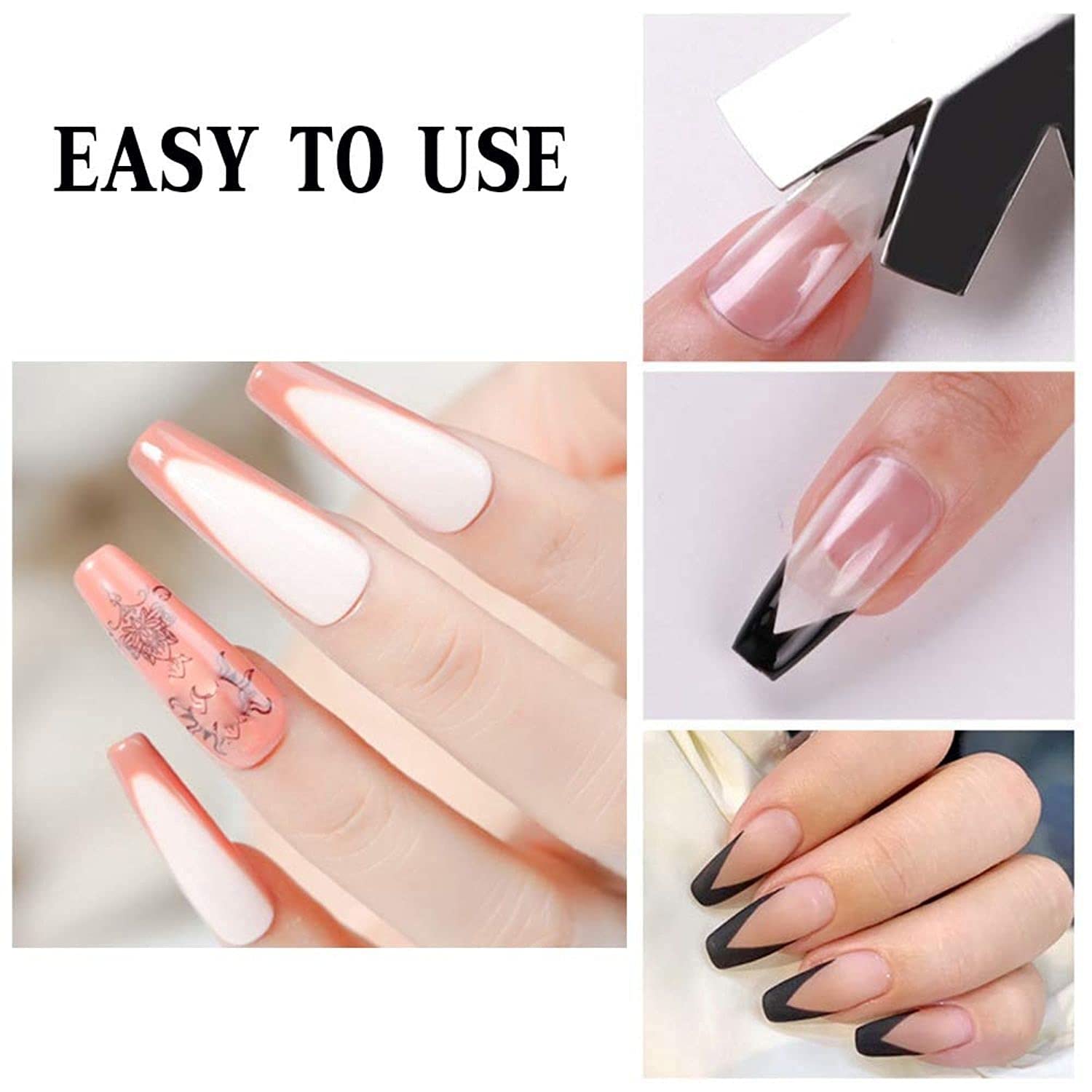 Professional Stainless Steel French Nail Cutter Kit - Almond Shape Smile Line Cutter & Acrylic Tip Plate for DIY Nail Art | Perfect for Home Manicures & Salon Use