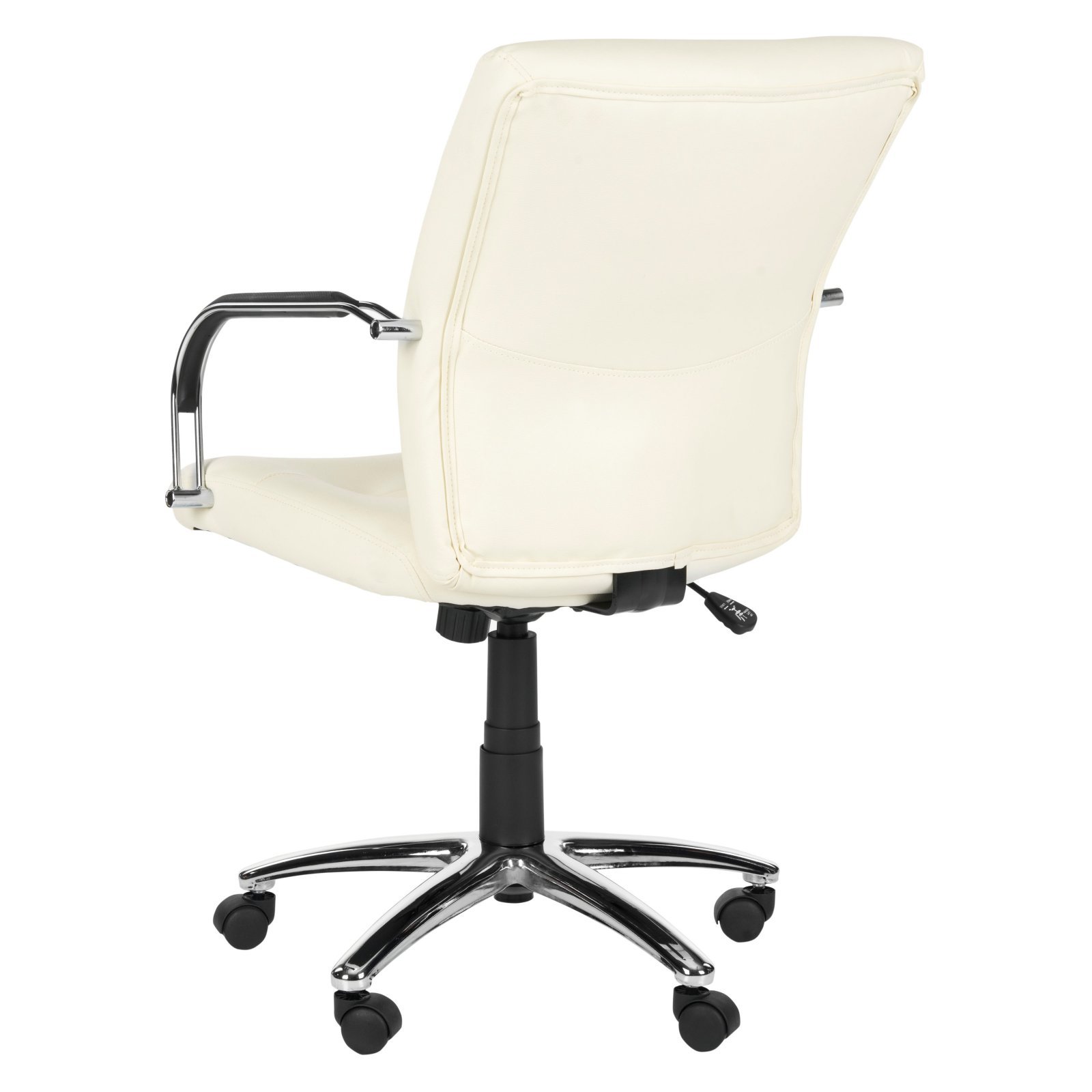 SAFAVIEH Lysette Cream Office Desk Chair - Ergonomic Rolling Swivel Chair for Home Office, Study, or Workspace - Modern Cream Upholstered Computer Chair with Wheels
