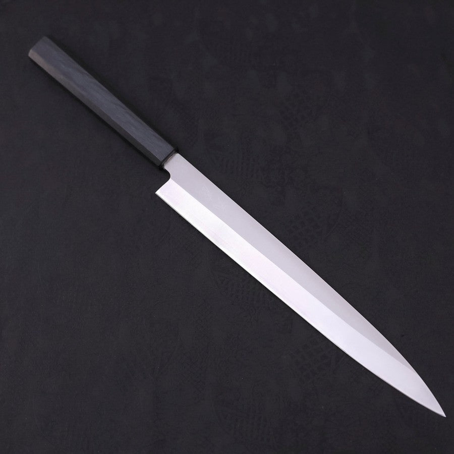 Premium Yanagiba Sushi Knife AUS 8 Steel with Polished Dark Blue Urushi Handle - 270mm Japanese Chef Knife for Sashimi, Sushi Preparation & Professional Kitchen Use