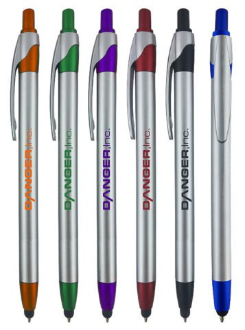 Custom Logo Promotional Pens - 2-in-1 Stylus & Ballpoint Pen for Touchscreen Devices (100-Pack, Purple) | Perfect for Corporate Gifts, Trade Shows & Marketing Events