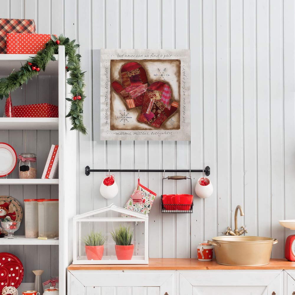 Renditions Gallery Christmas Canvas Wall Art - Holiday Décor with Joy, Tidings, Yule & Love - Festive Tinsel & Cookies Design - 24x24 Inches - Perfect for Living Room, Bedroom & Office Holiday Decorating
