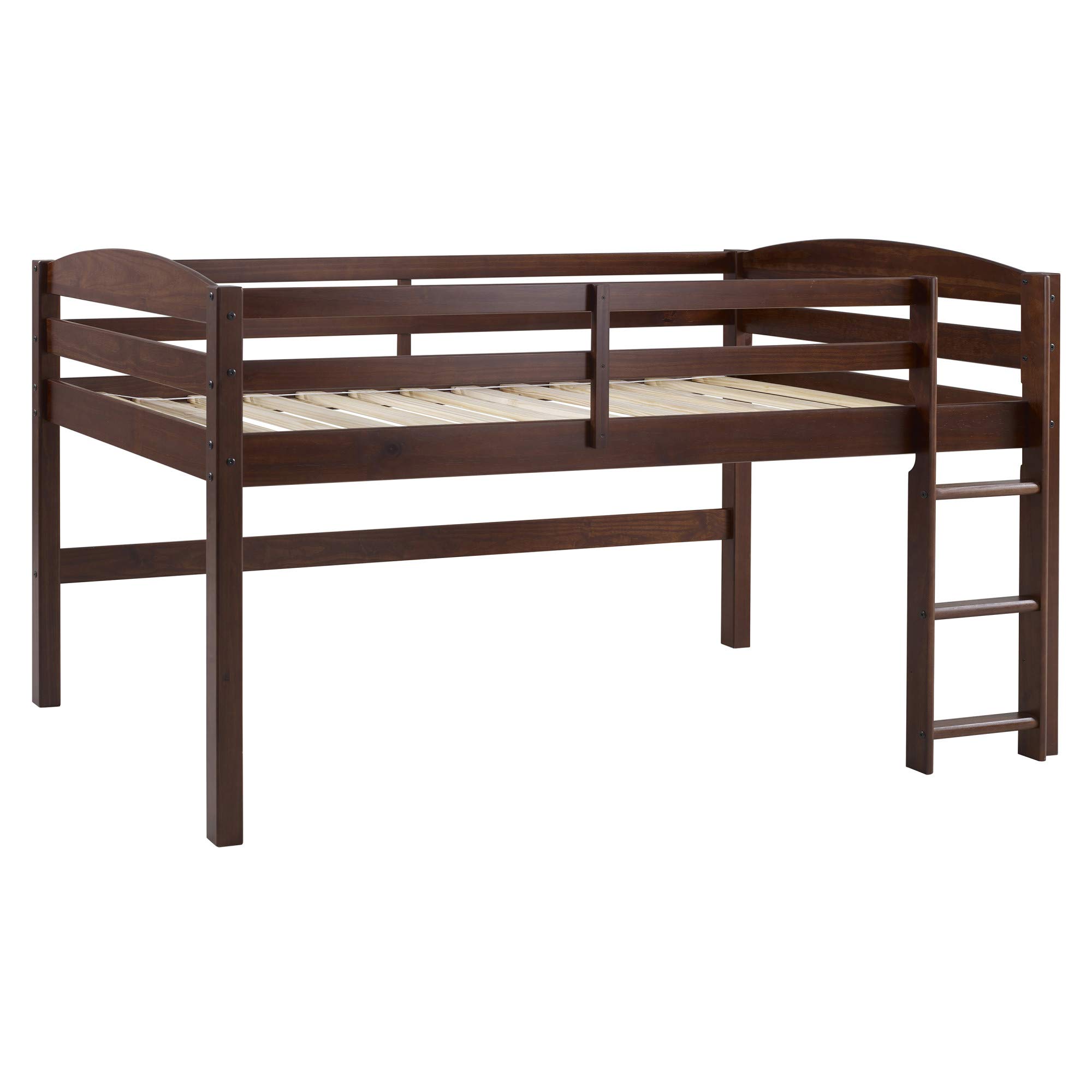 Delacora Twin Size Rustic Country Low Loft Bed - Space Saving Wooden Bunk Bed for Low Ceilings | Perfect for Kids Rooms, Small Apartments & Dorm Decor