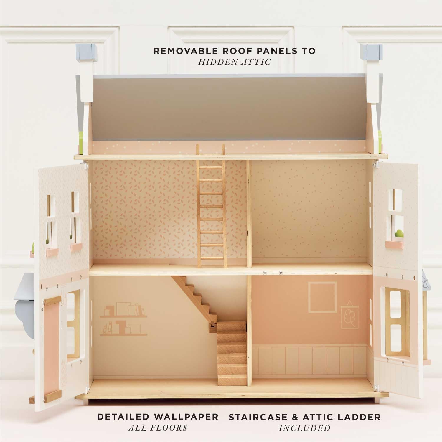 Le Toy Van Daisylane Collection Mayberry Manor - Premium Wooden Dollhouse Playset for Girls & Boys Ages 3+ | Pretend Play, Imaginative Learning & Creative Development | Perfect for Birthday Gifts & Nursery Decor