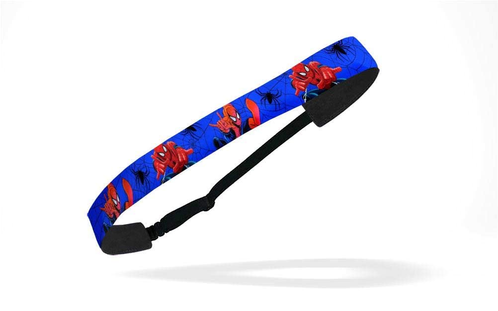 Superhero Design Women's Adjustable Elastic Headbands - Non-Slip Velvet Lined 1 Inch Headband for Workouts, Sports & Fashion Accessories - Perfect for Running, Yoga, Gym & Everyday Style (Small)