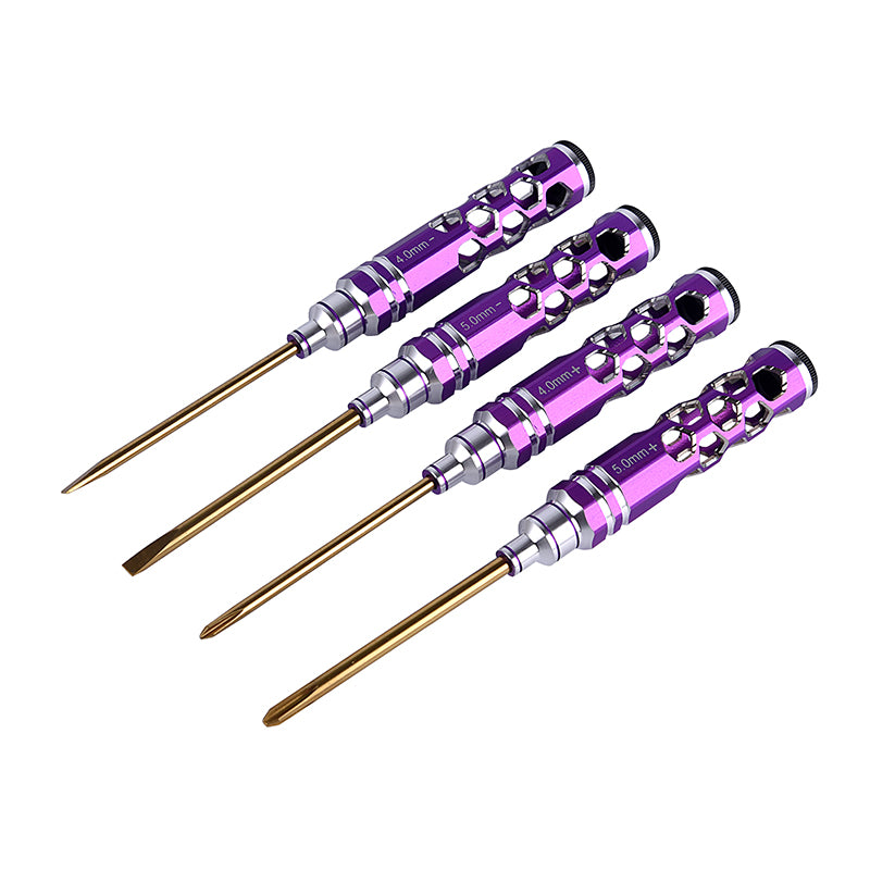 4-Piece Hex Nut Flathead Driver Socket Screwdriver Set - Metal Tool Kit for RC Cars, Trucks, Drones & Remote Control Crawlers | Perfect for DIY Repairs & RC Vehicle Maintenance