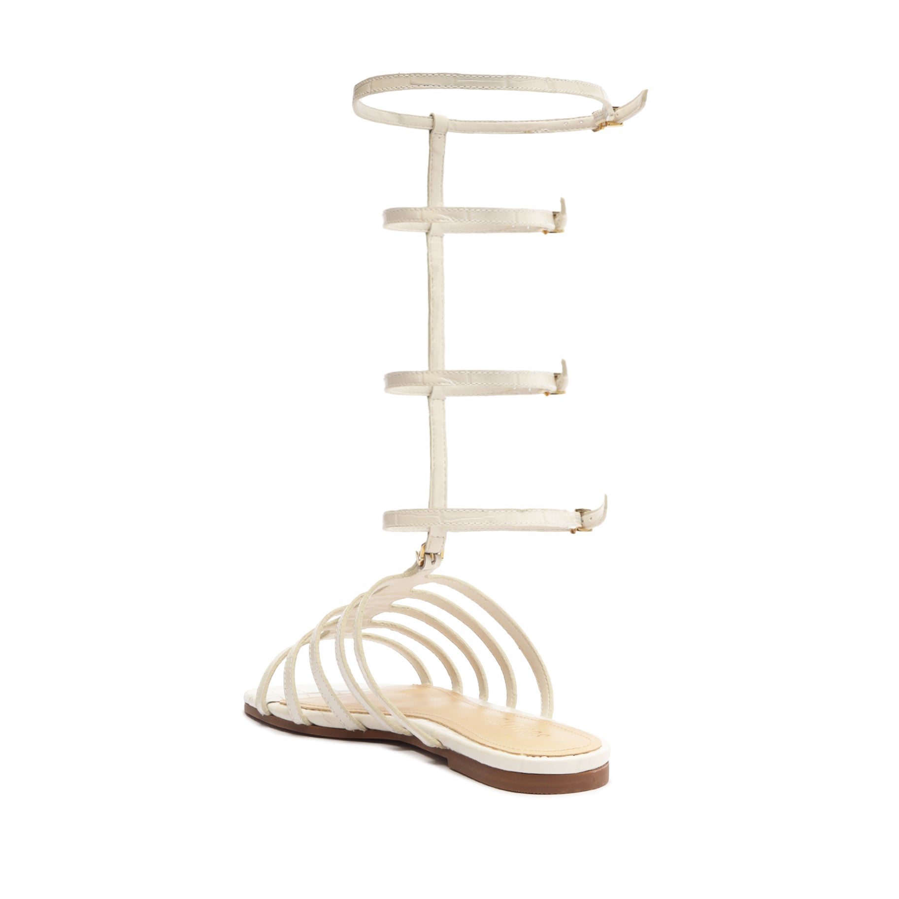 Hayden Crocodile Embossed Leather Sandals for Women - Comfortable Summer Slide Sandals with Arch Support - Perfect for Beach, Vacation & Casual Outings
