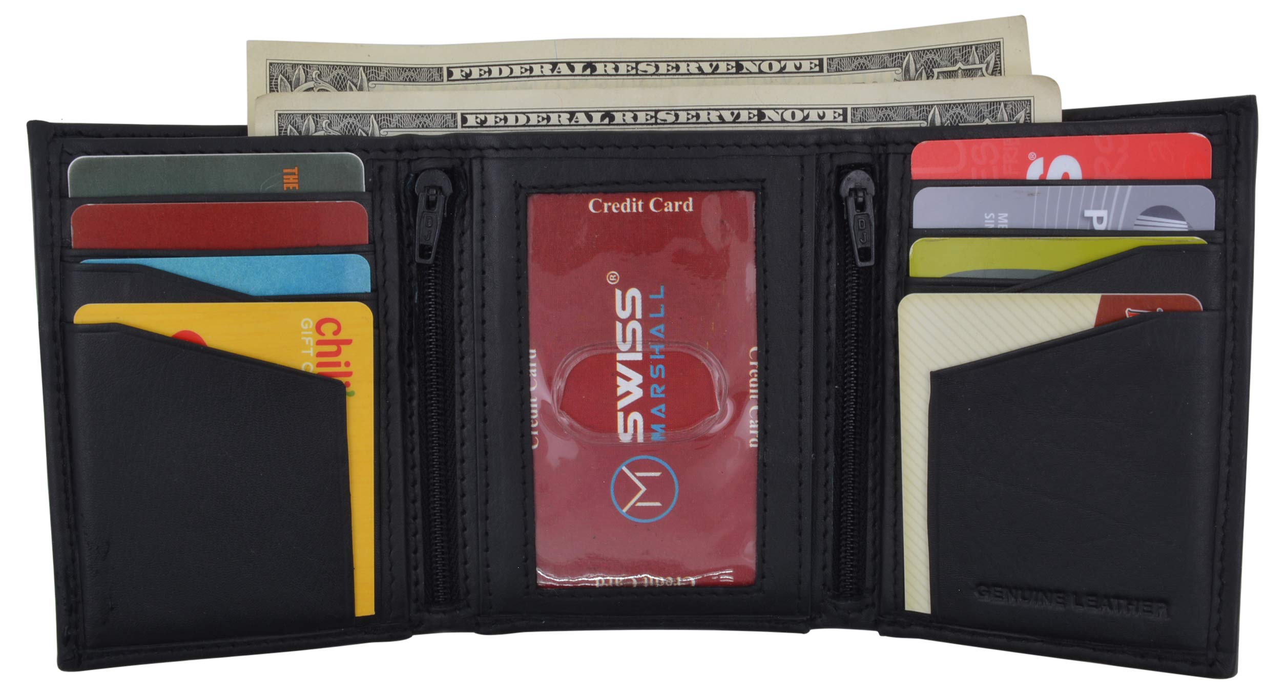 RFID Blocking Men's Leather Trifold Wallet - Secure Credit Card & ID Holder for Travel, Business & Everyday Use