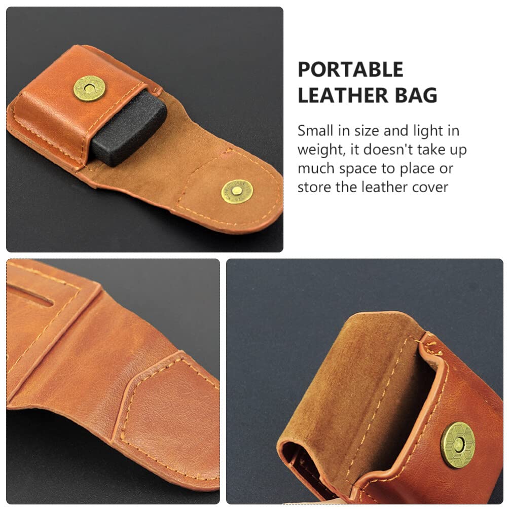BESTonZON Genuine Leather Lighter Case with Magnetic Buckle - Handcrafted Cowhide Pouch Holder for Zippo Lighters, Belt Pouch Waist Bag & Coin Purse - Anti-Scratch Storage Case for Outdoor, Camping, Hiking & Costume Accessories (Brown)