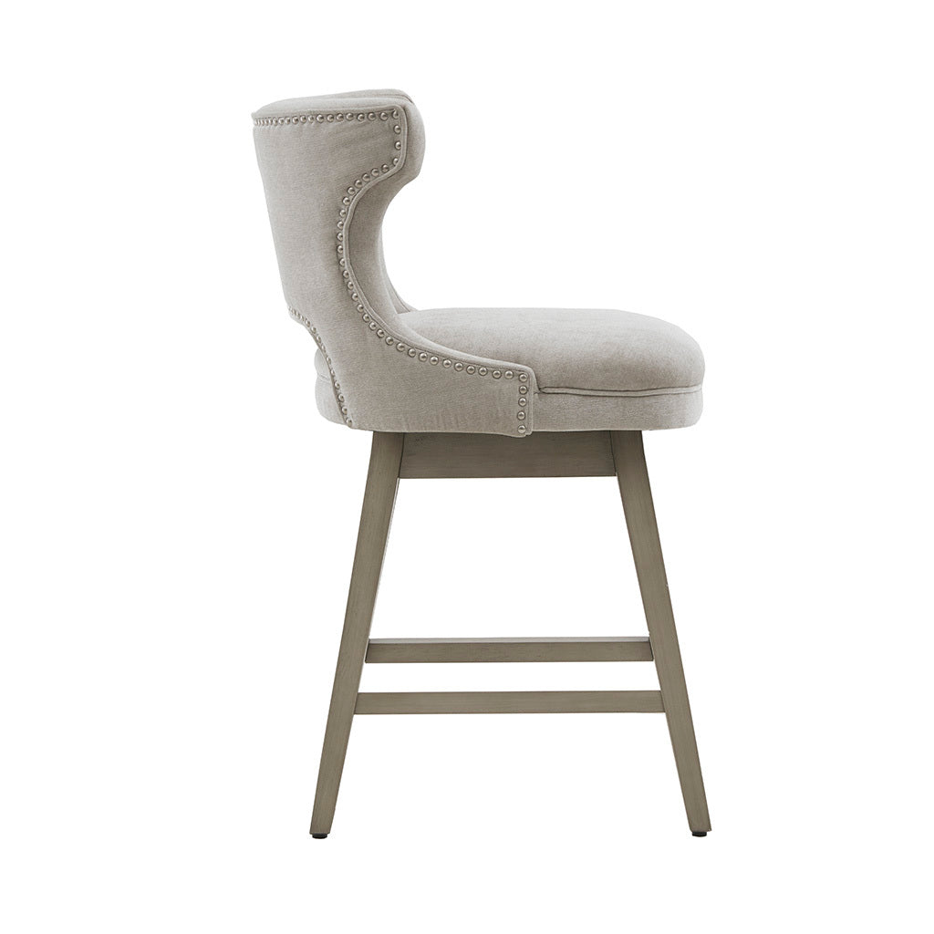 DTY Indoor Living Swivel Counter Stool - Adjustable Height Bar Stool with Padded Seat for Kitchen Island, Breakfast Nook & Home Bar - Comfortable Modern Dining Chair for Small Spaces