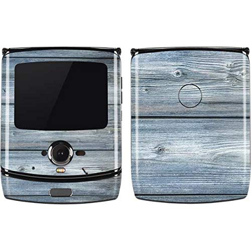 Motorola RAZR Phone Skin - Weathered Blue Wood Design for Protection & Style