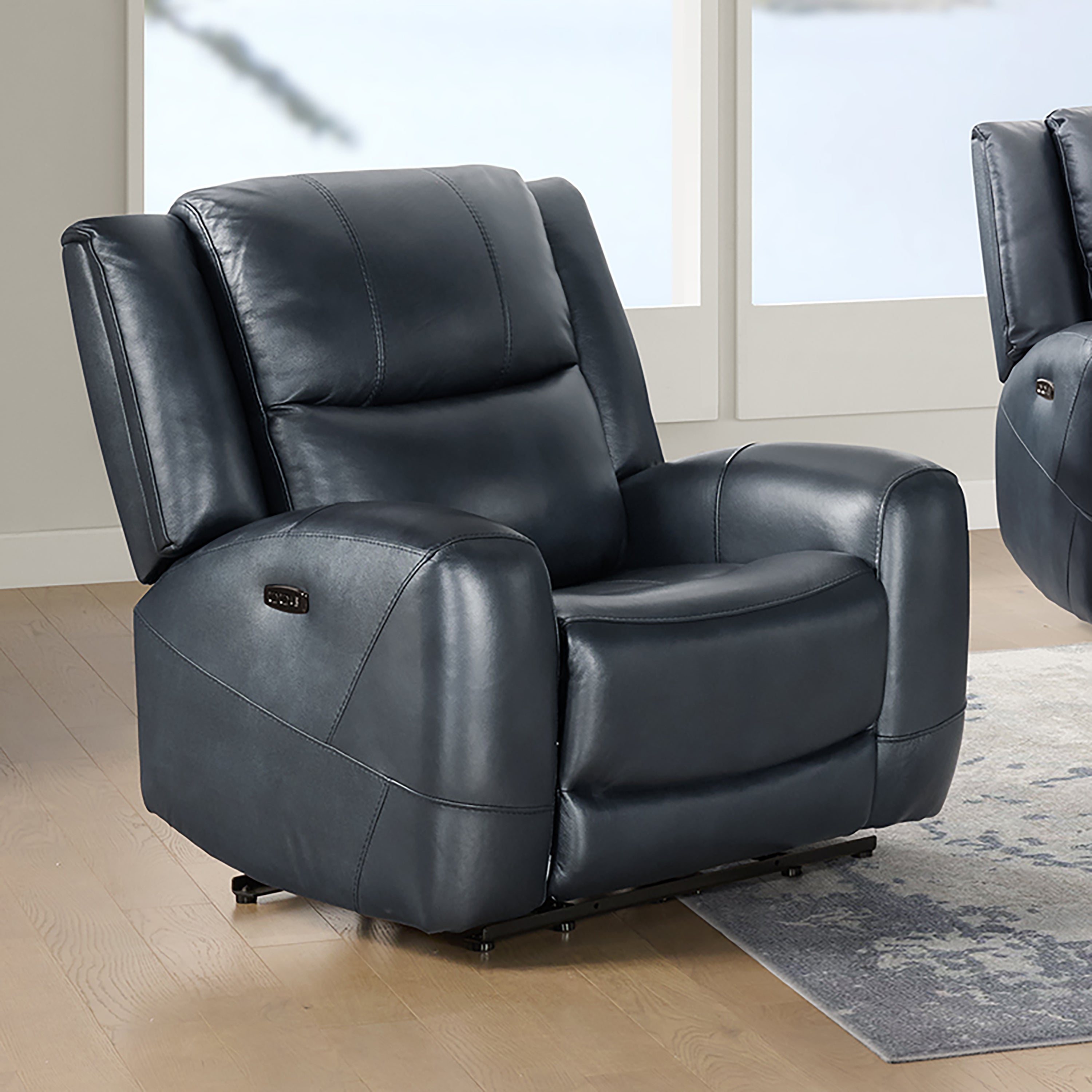 Premium Cozura Leather Power Recliner Chair - Roundhill Furniture Electric Massage Recliner with USB Charging & Cup Holders - Perfect for Living Room, Home Theater & Man Cave Relaxation