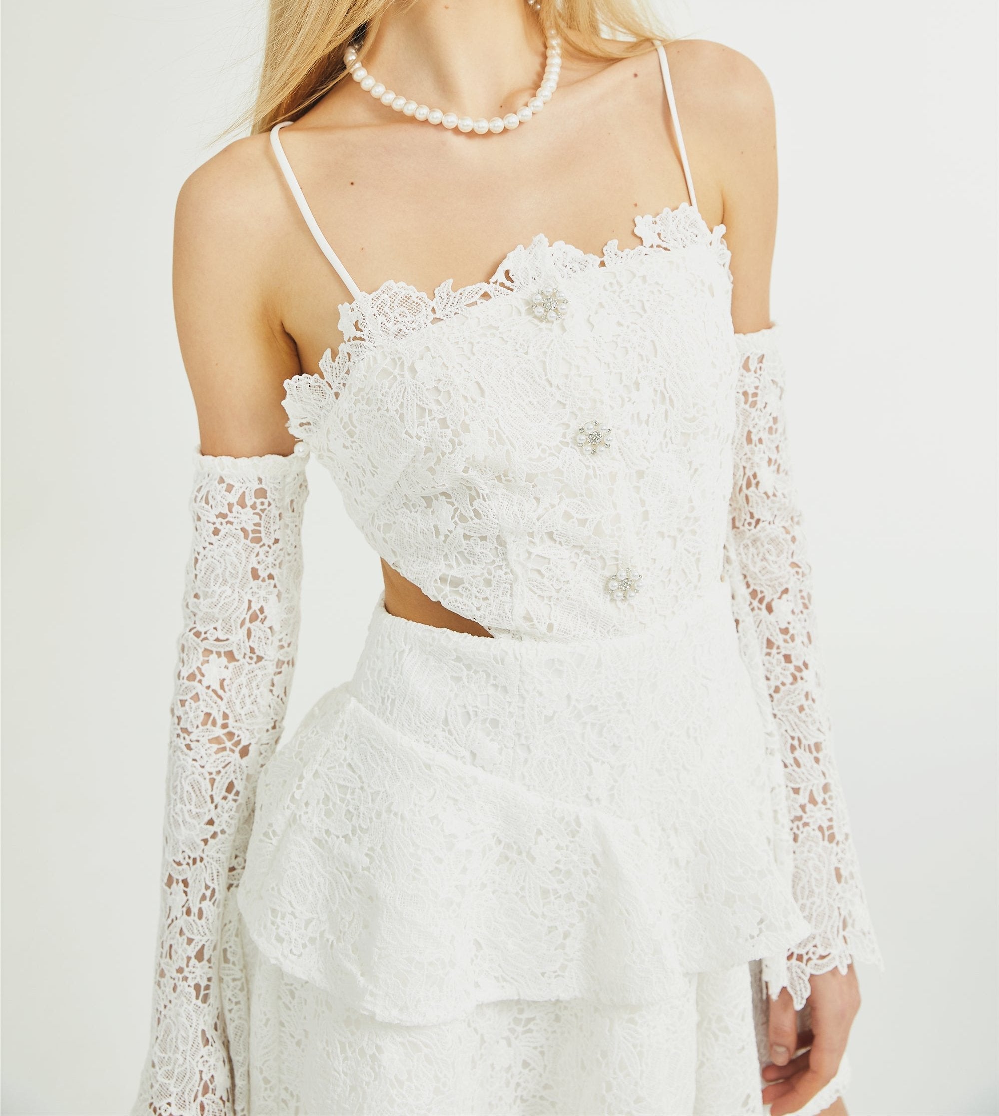 Cyrielle Elegant Lace Tiered Mini Dress - Women's Vintage Floral Party Cocktail Dress for Weddings, Dates & Special Occasions