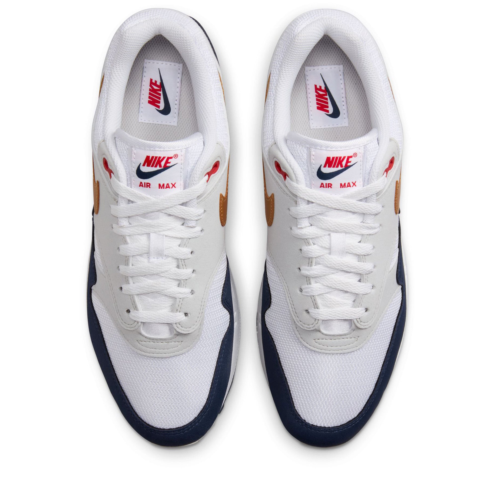 Nike Air Max 1 'Olympic' Sneakers - Obsidian/Metallic Gold Colorway - Men's Running Shoes for Sports & Casual Wear