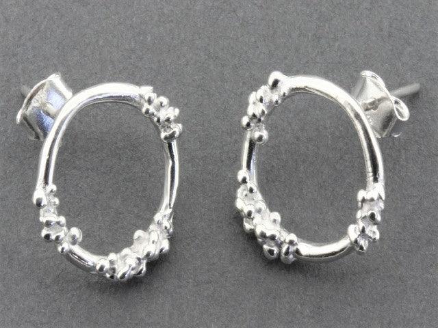 Silver Beaded Circle Earrings for Women - Boho Chic Dangle Jewelry for Party, Wedding & Everyday Wear