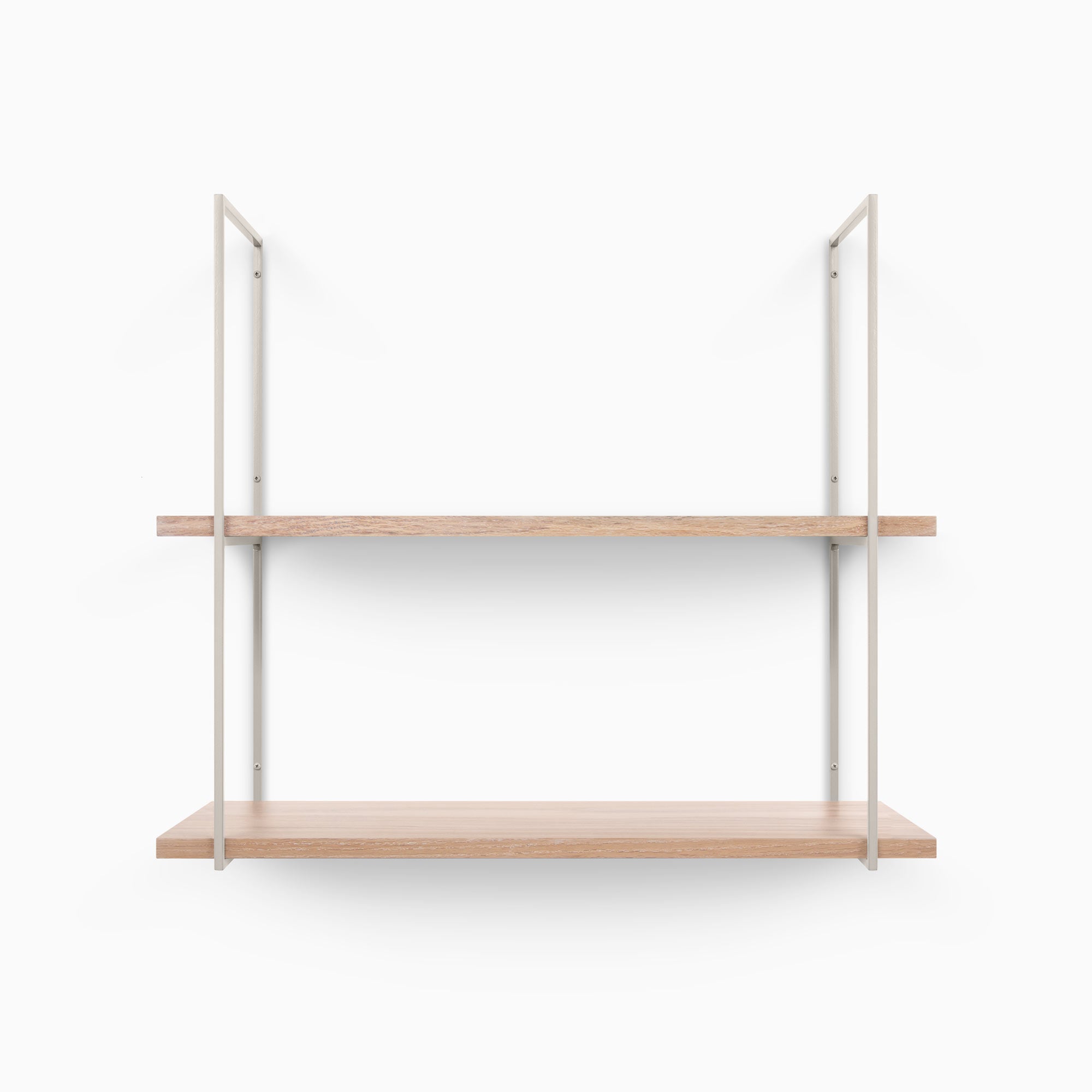 Lloyd Glazed White Oak 2 Tiered Shelf - Rustic Wooden Wall Shelf for Living Room, Kitchen & Bathroom Decor - Perfect for Displaying Plants, Books & Decorative Items