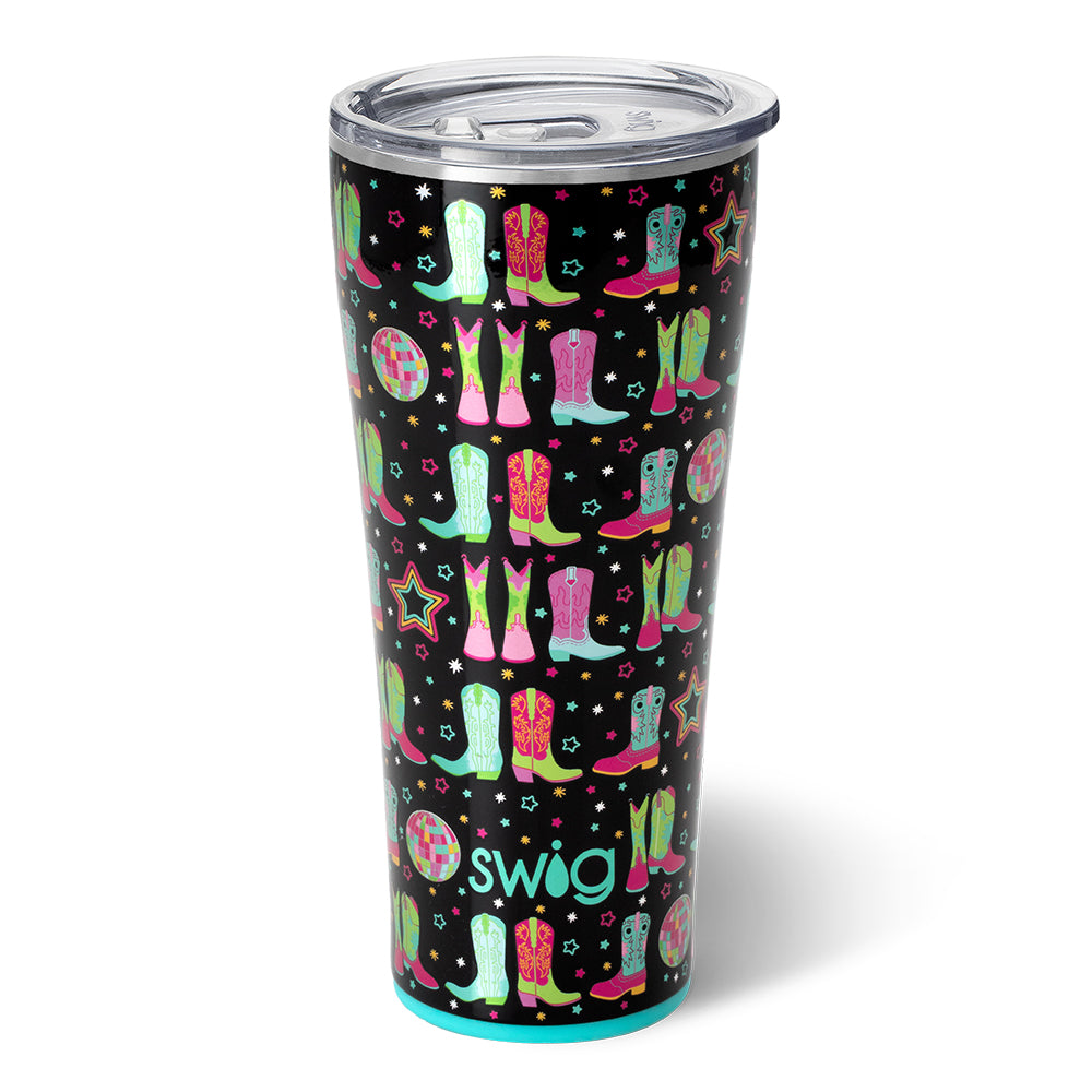 Disco Cowgirl 32oz Tumbler - Insulated Stainless Steel Cup with Lid & Straw - Perfect for Country Music Concerts, Rodeos & Western-Themed Parties