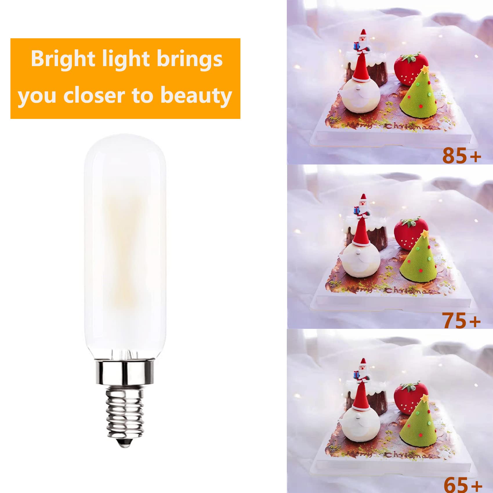 Dimmable T6 LED Bulb 25W Equivalent, E12 Candelabra Base, Soft White 3000K, T25 Mini Tubular Frosted Glass Filament - 12 Pack for Chandeliers, Ceiling Fans, and Vintage Lighting Fixtures