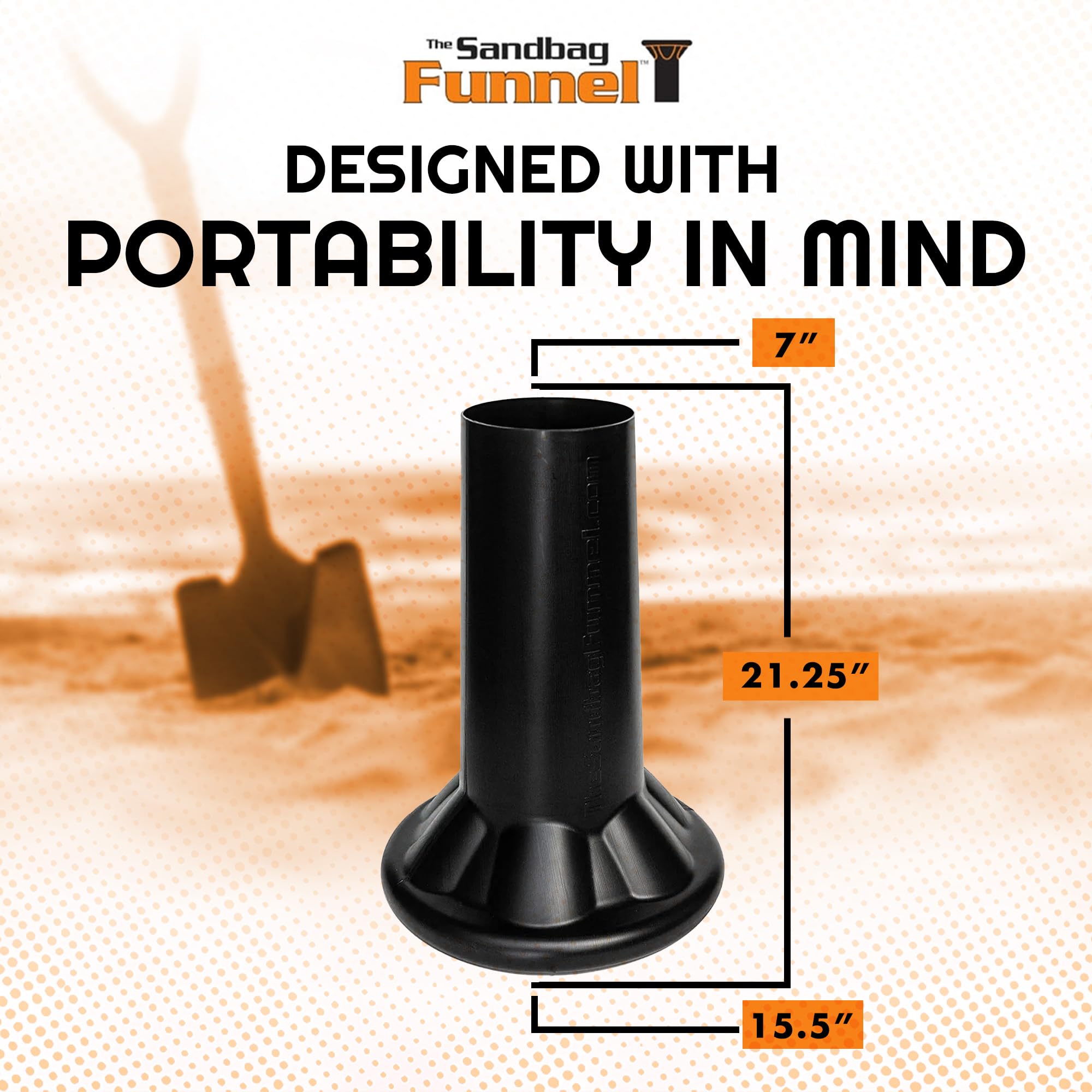 Heavy Duty Sandbag Filler Tool - Industrial Sand Funnel for Quick & Easy Manual Sandbag Filling - Durable Sand Bag Filler Stand for Flood Control, Construction & Emergency Preparedness