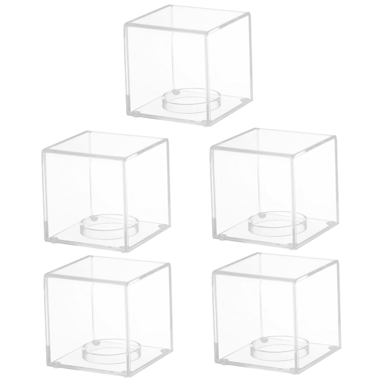 Toddmomy 5-Piece Clear Acrylic Display Case Set - Baseball Card & Sample Container Boxes for Collectibles Showcase - Perfect for Sports Memorabilia, Jewelry, and Small Item Organization