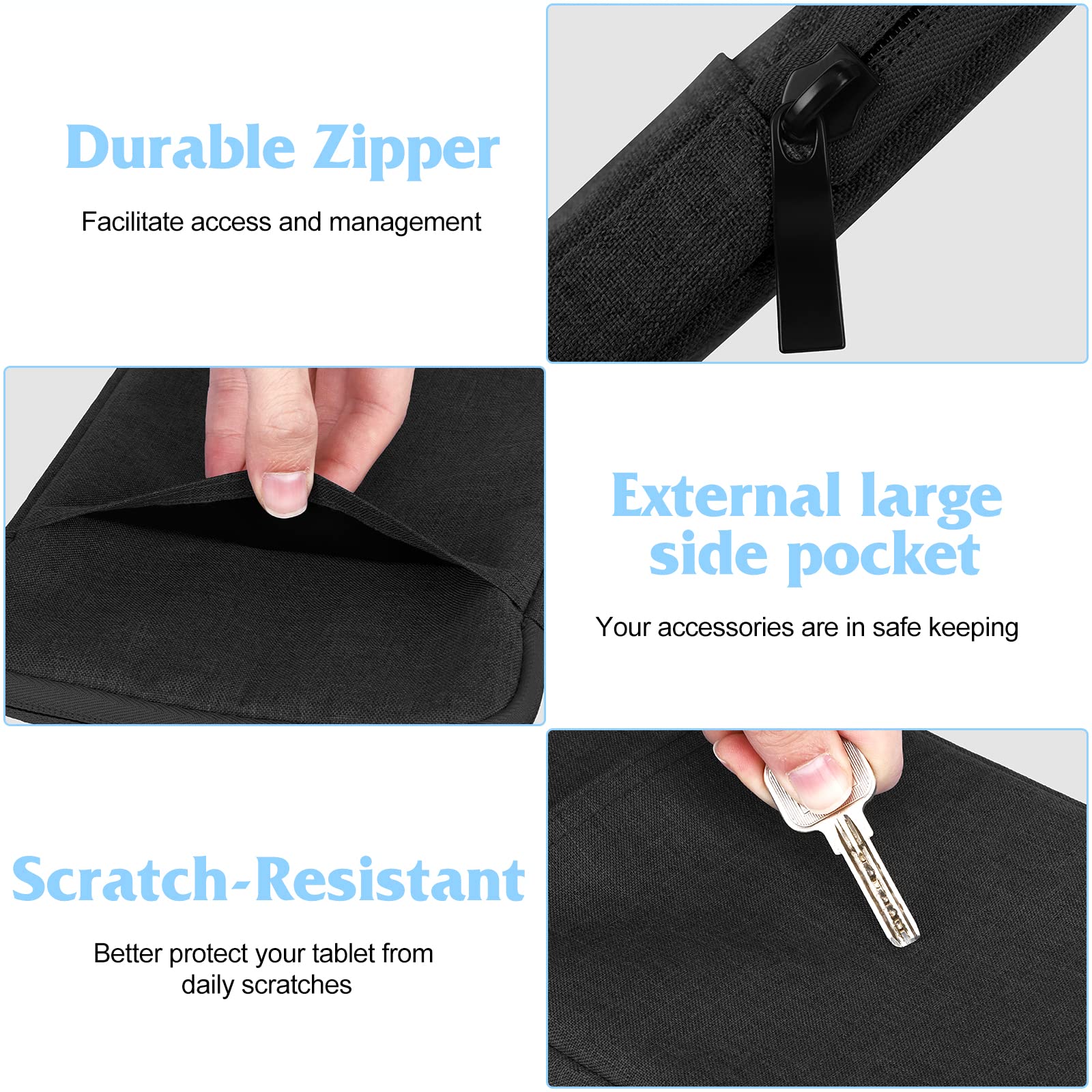 UrbanX 8 Inch Tablet Case for Celkon CT-910+ - Lightweight Protective Sleeve with Dual Pockets for Laptop & Accessories - Perfect for Travel, Work & School