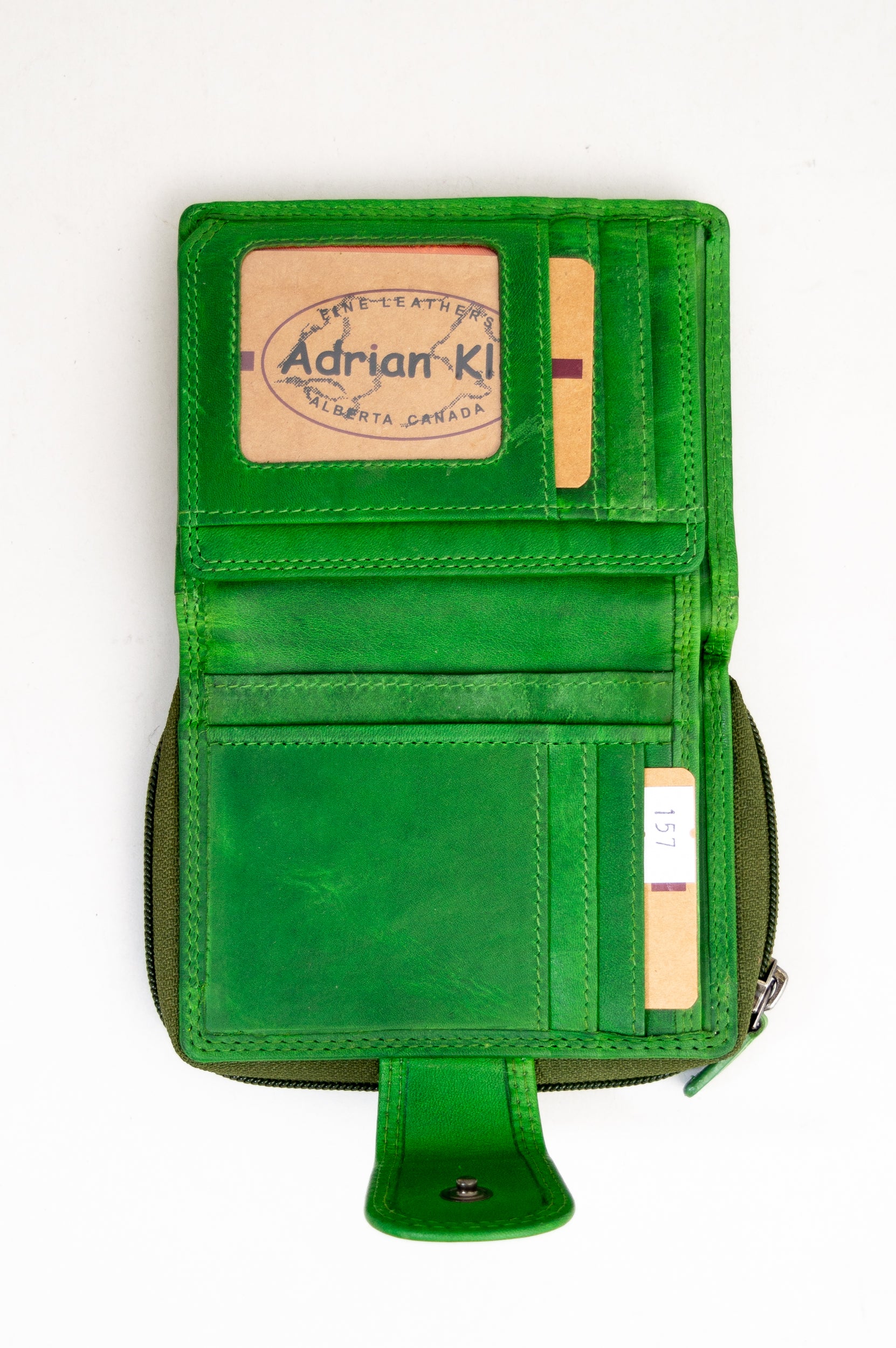 Adrian Klis 157 Women's Genuine Leather Wallet Green - Stylish & Compact for Everyday Use, Travel, and Gift Giving