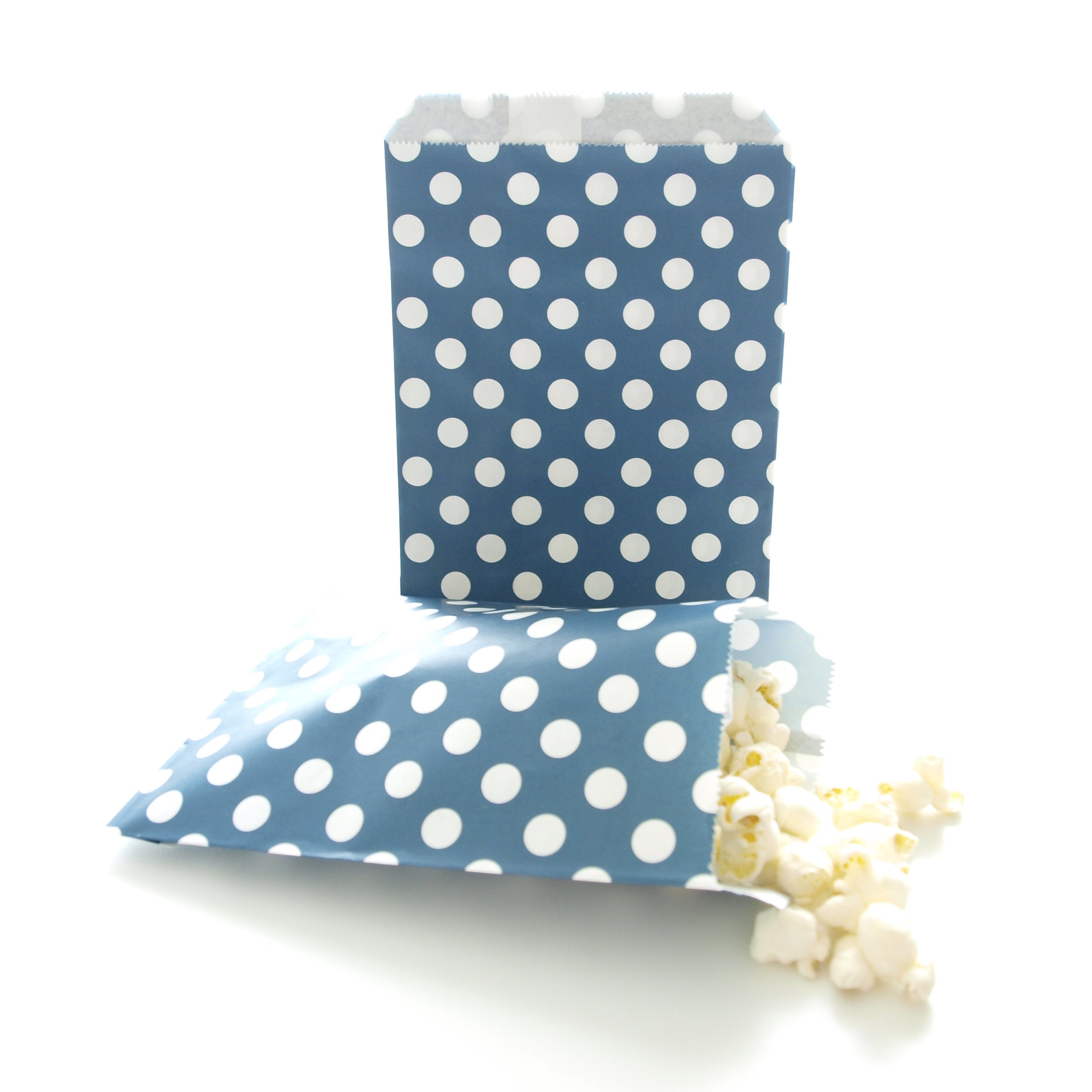100-Pack Dark Teal Blue Wedding Favor Bags | Candy Buffet & Party Goodie Bags with Stripes, Chevron, Spanish Tile & Polka Dot Patterns - Perfect for Baby Showers, Bridal Parties & Birthday Celebrations