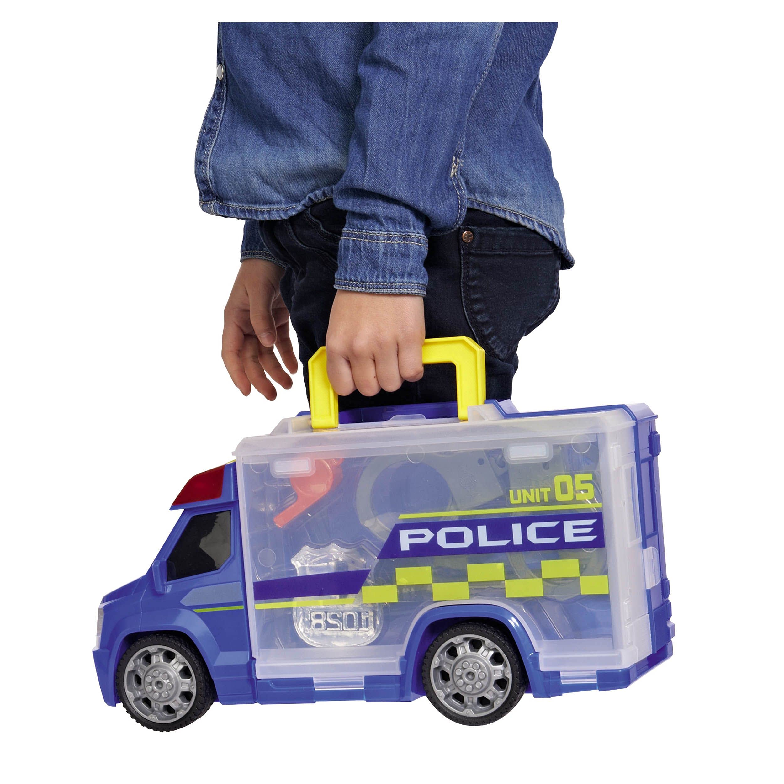 DICKIE TOYS Push and Play SOS Rescue Police Patrol Car - Interactive Toy Vehicle with Lights & Sounds for Kids - Perfect for Pretend Play & Emergency Rescue Role Play Scenarios