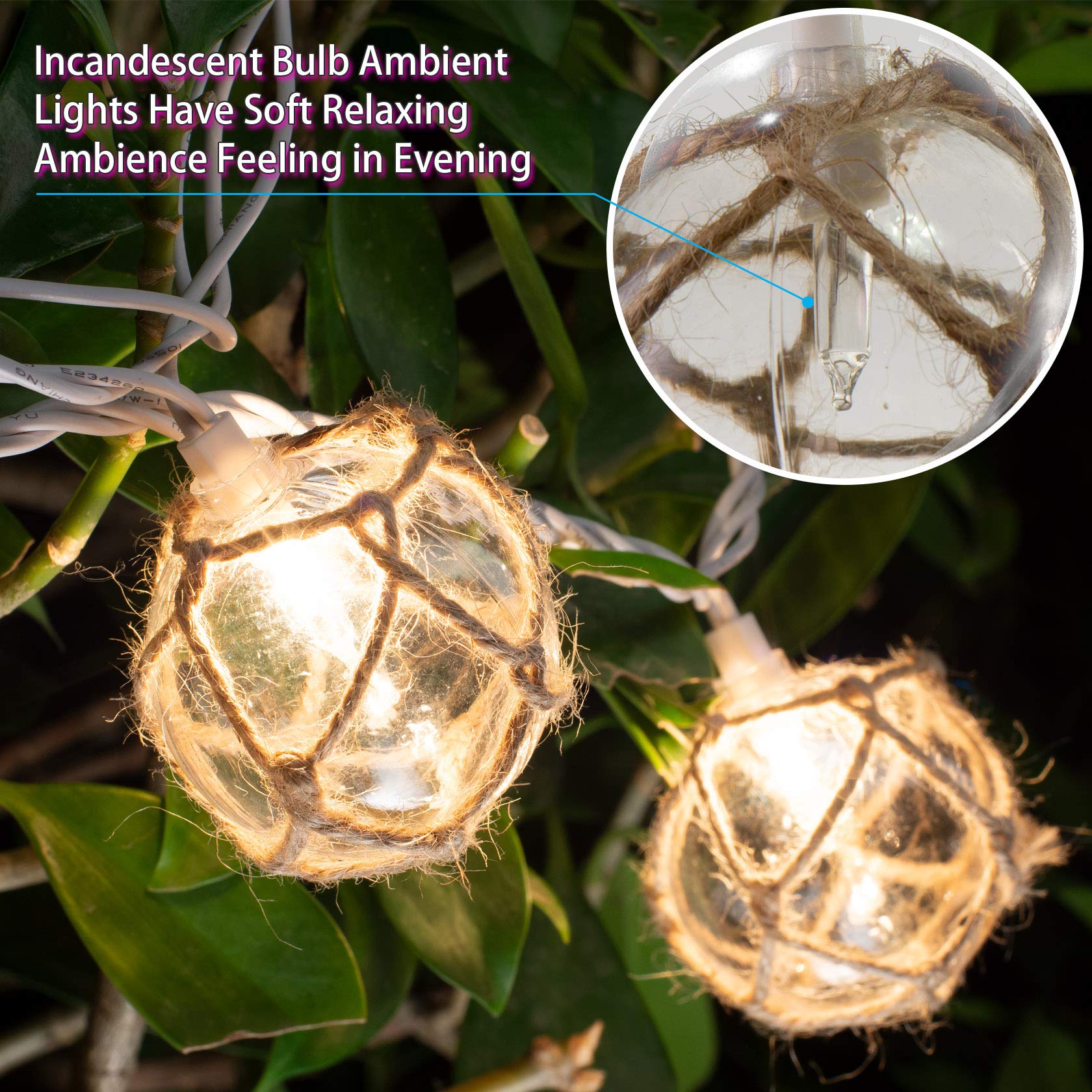 Nautical Fish Float String Lights - Set of 10 Clear G50 Ball Lights for Outdoor & Indoor Decor | Perfect for Beach Parties, Patio Lighting, and Wall Decorations