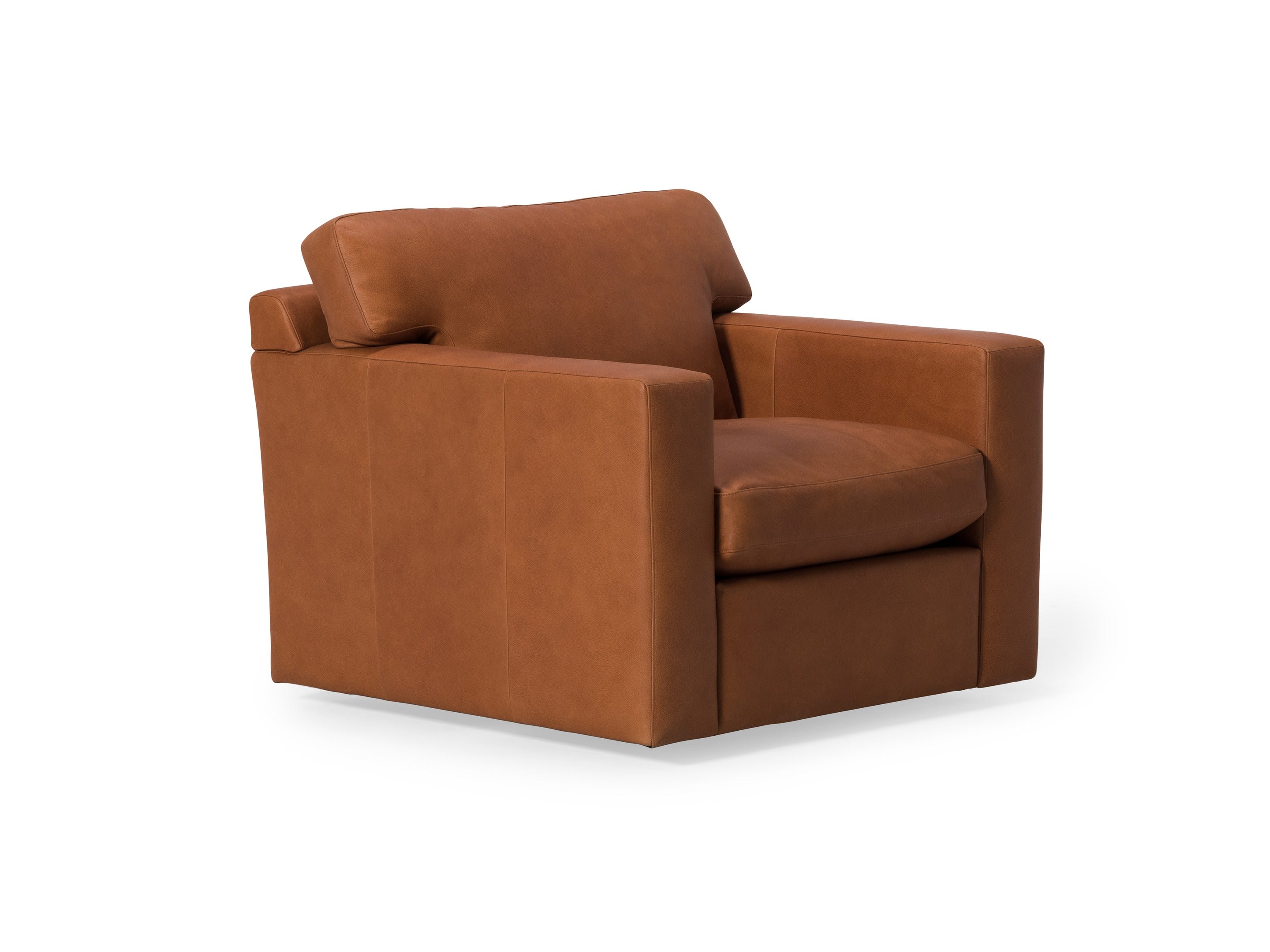 Modern Leather Sofa with Down Seating - Premium Comfort for Living Room, Office & Lounge - Soft Genuine Leather Couch with Plush Cushions