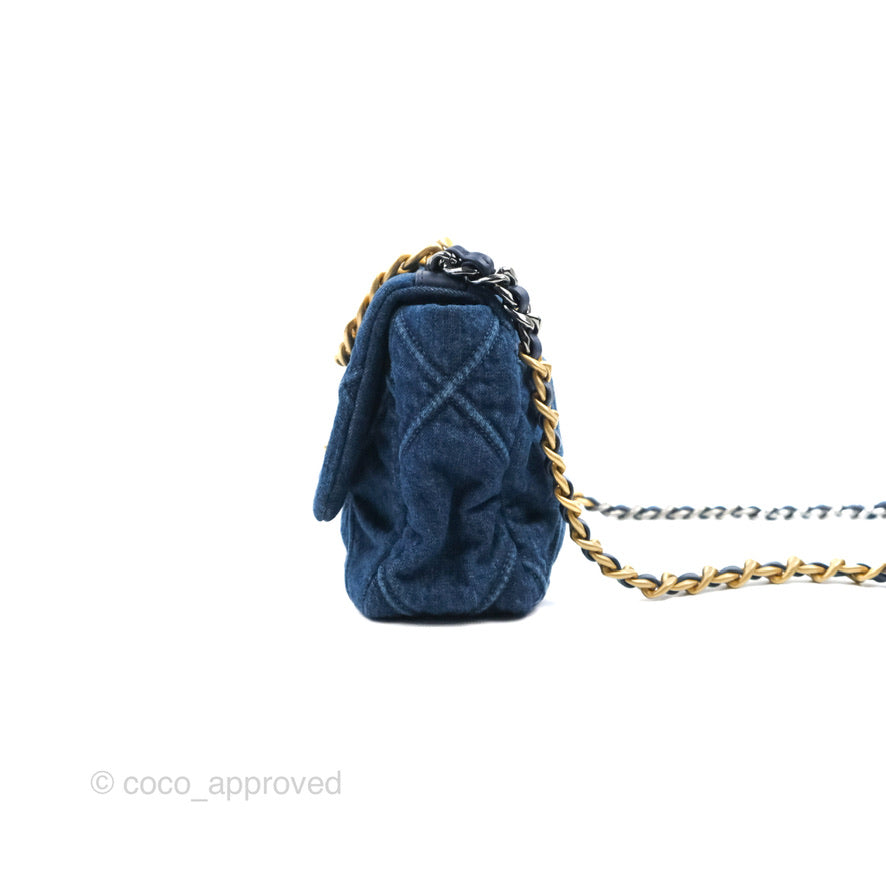Chanel 19 Small Denim Mixed Hardware Flap Bag - Luxury Designer Handbag for Women | Perfect for Everyday Use, Date Night & Special Occasions