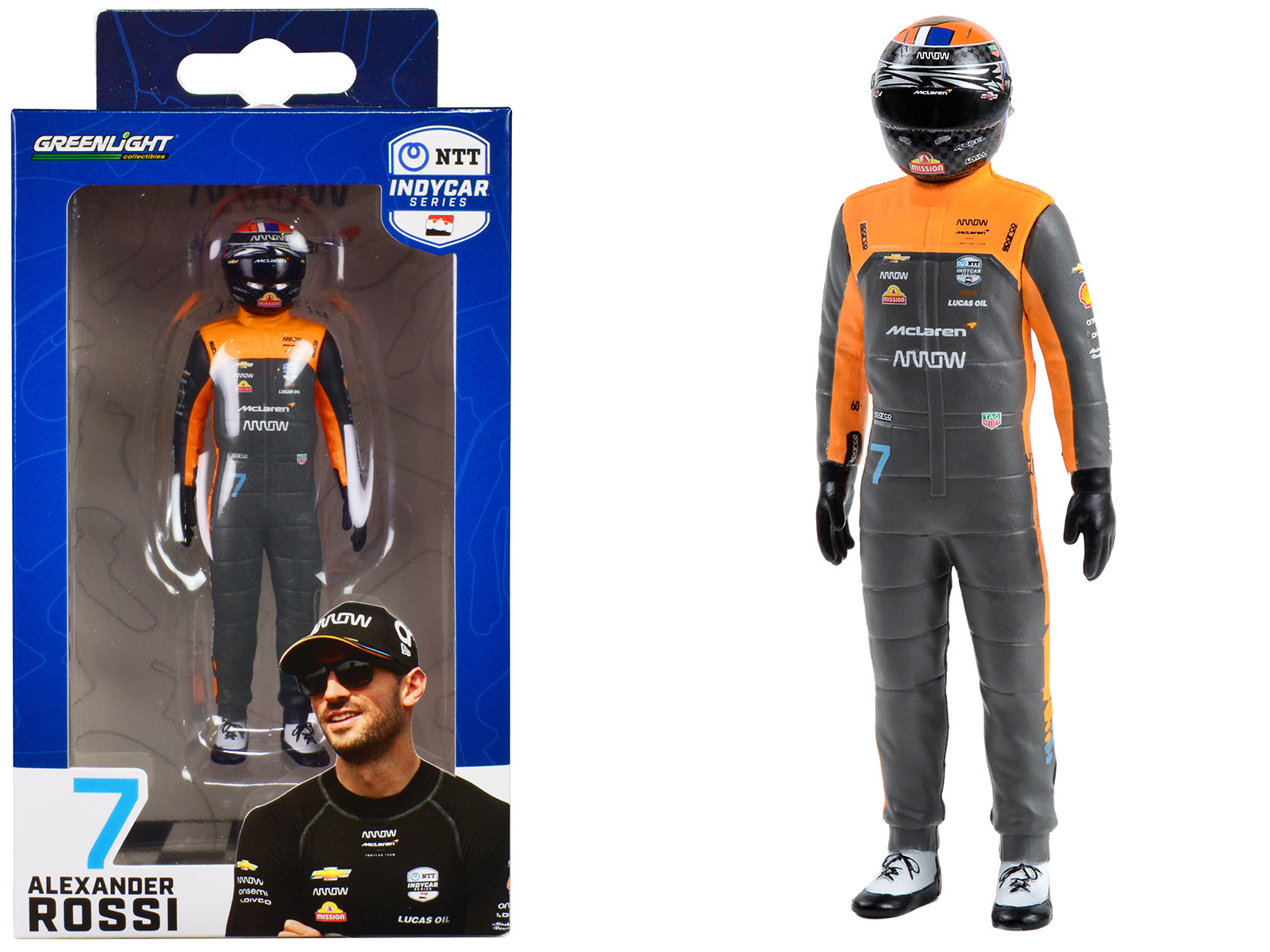 1/18 Scale Alexander Rossi #7 Arrow McLaren IndyCar Series Diecast Model by Greenlight - Collectible Racing Car for Display & Gifts