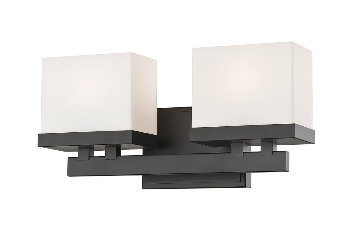 Bronze Finish 2-Light LED Bathroom Vanity Light Fixture - 14 Inch, 16 Watts - Perfect for Modern Bathrooms and Powder Rooms