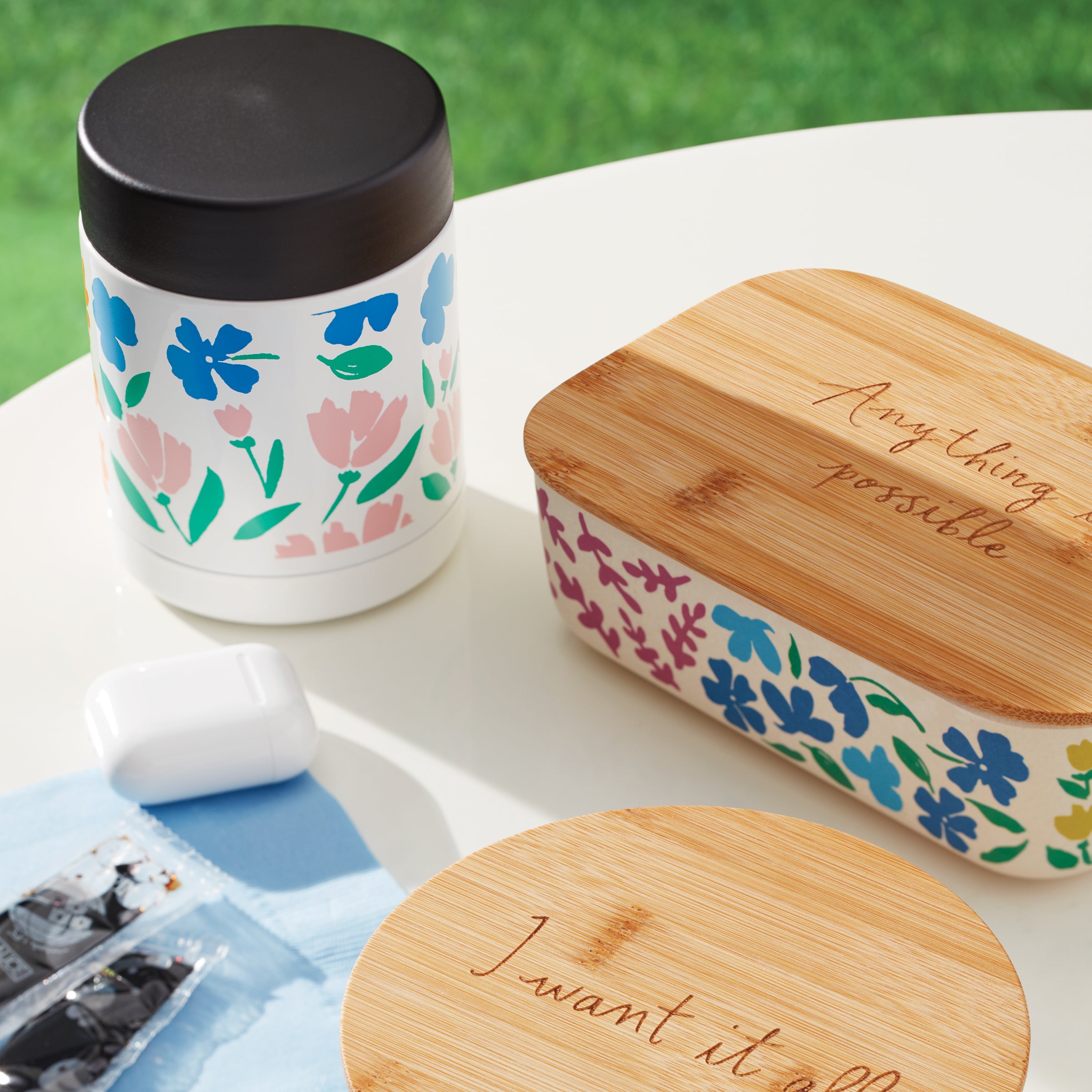 Floral Fields 2-Piece Container Set - Aesthetic Flower Pots for Indoor Plants, Home & Garden Decor - Perfect for Windowsills, Balconies, and Tabletop Displays