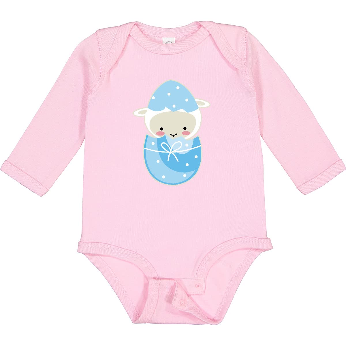 Inktastic Easter Baby Outfits - Adorable Lamb Print Long Sleeve Creeper for Boys & Girls - Perfect for Easter Sunday, Spring Photoshoots & Family Gatherings