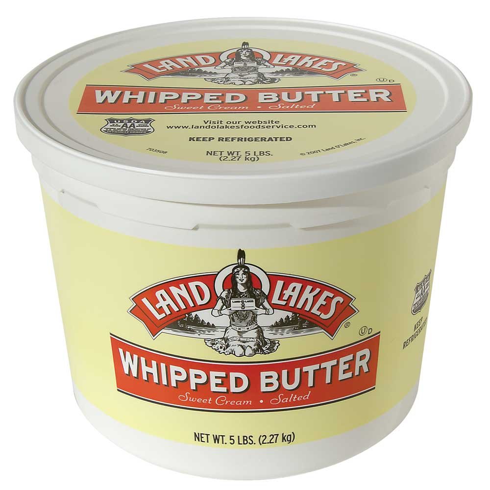 Land O Lakes Salted Whipped Butter, 5 Pound (2-Pack) - Premium Creamy Butter for Baking, Cooking & Spreading - Perfect for Restaurants, Bakeries & Home Kitchens