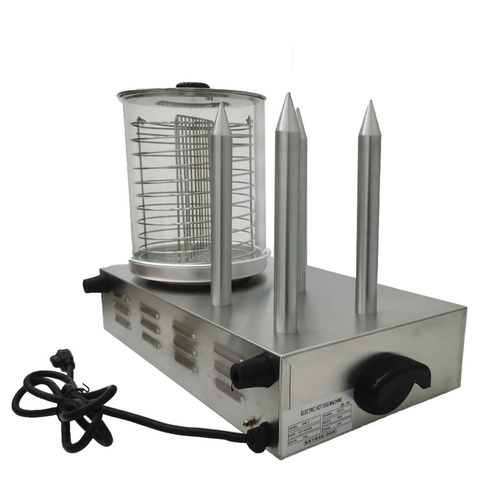 Commercial Hot Dog Steamer Machine - Electric Hot Dog Roller Cooker & Bun Warmer for Restaurants, Food Trucks, and Catering Events