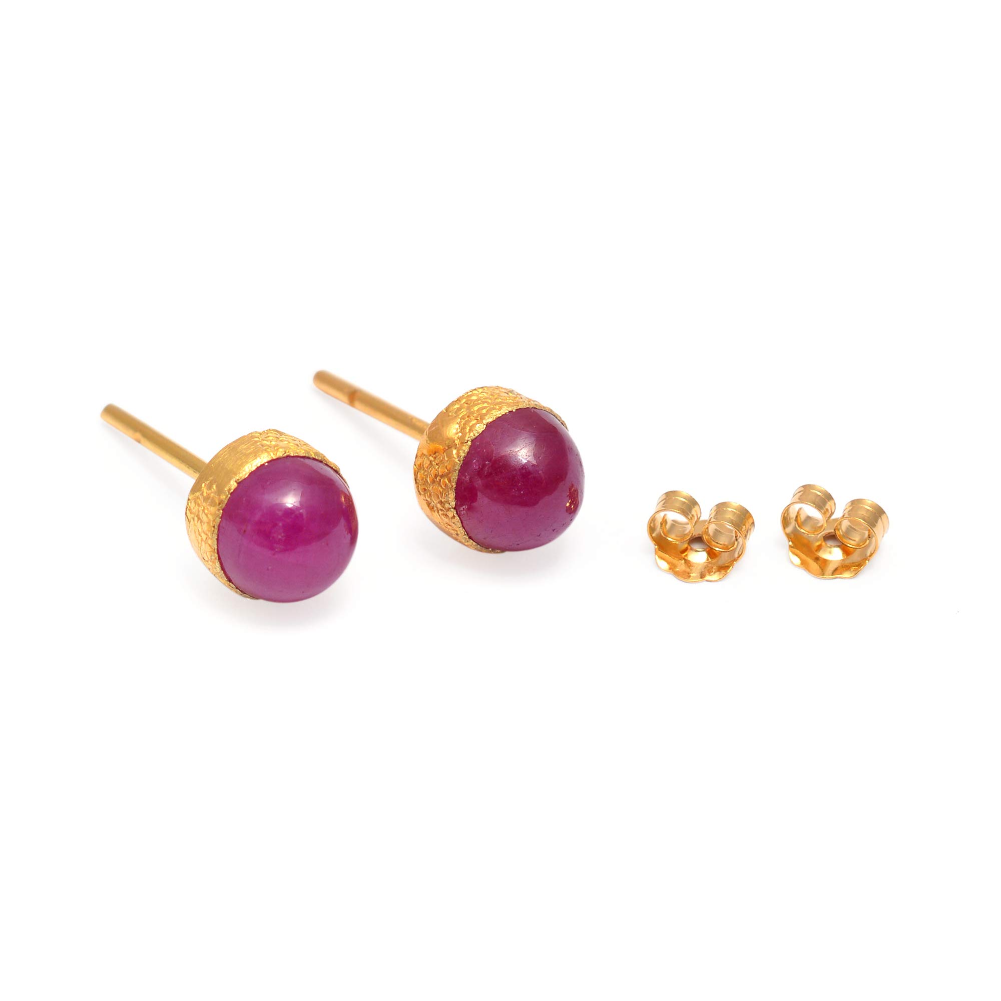 2.16 Carat Ruby Stud Earrings for Women - Yellow Gold Birthstone Jewelry with Bezel Setting | Fine Jewelry Gifts for Birthday, Anniversary & Special Occasions | Perfect for Everyday Wear & Formal Events
