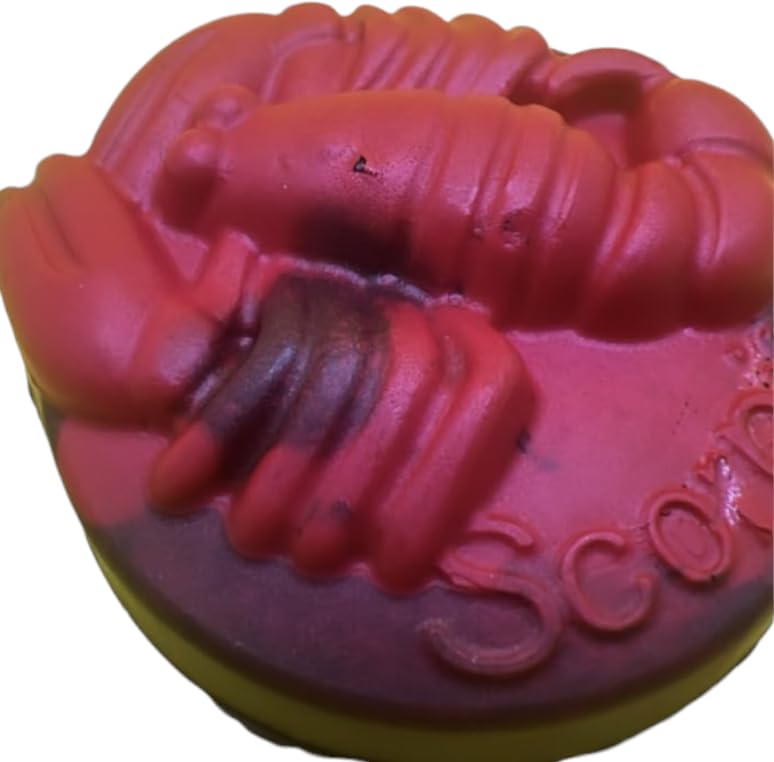 Scorpio Zodiac Soap with Crystal Gemstone, Vegan Bar Soap in Red and Black, Love Spell Scented Horoscope Gift for Astrology Enthusiasts, Perfect for Meditation and Self-Care Rituals