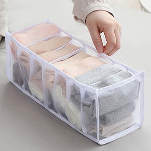 3-Pack Thick Underwear Drawer Organizers - Foldable Bra, Sock & Underwear Storage Box Dividers for Closet Organization (White) | Perfect for Bedroom, Dresser & Travel Storage Solutions