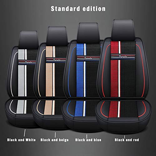 Premium 3D Surround Luxury Universal PU Leather & Ice Silk Car Seat Covers - Full Set for 5 Seats (Front + Rear) | Airbag Compatible | Fits Most Cars, Trucks & SUVs | Perfect for Daily Commute, Road Trips & Family Travel