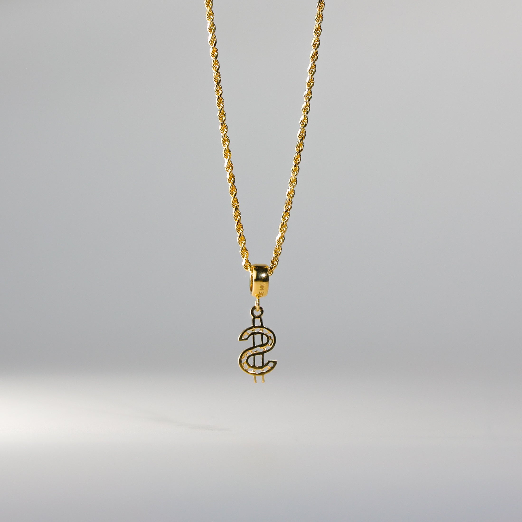24K Gold Plated Dollar Sign Pendant Necklace - Model 2455 | Perfect for Gifts, Hip Hop Jewelry & Everyday Fashion Accessories