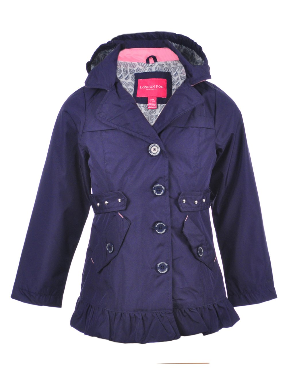 London Fog Girls' Lightweight Water-Resistant Trench Coat - Classic Stylish Outerwear for School, Travel & Everyday Wear