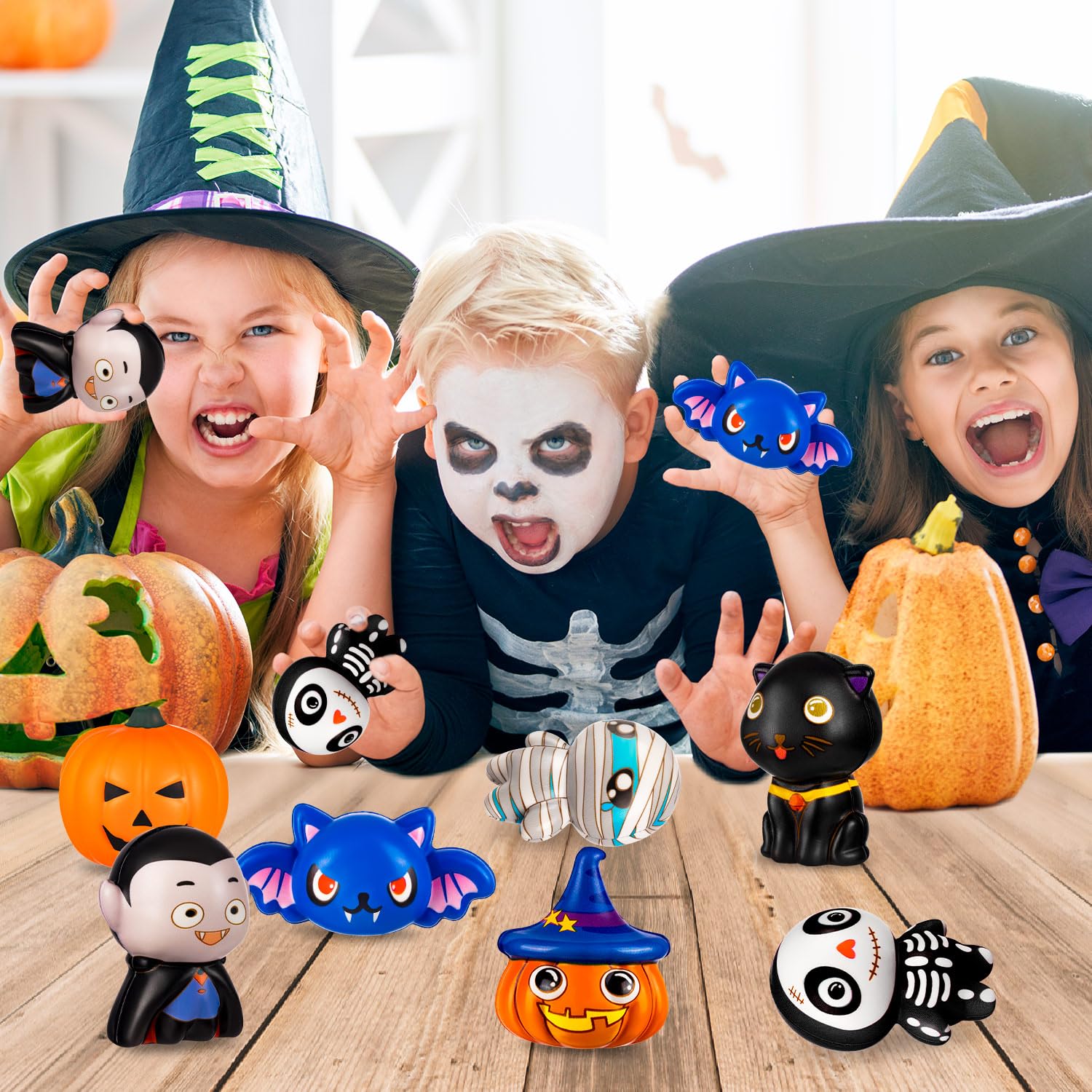 Halloween Squishies Toys 7-Pack - Soft Slow Rising Stress Relief for Kids, Halloween Decor