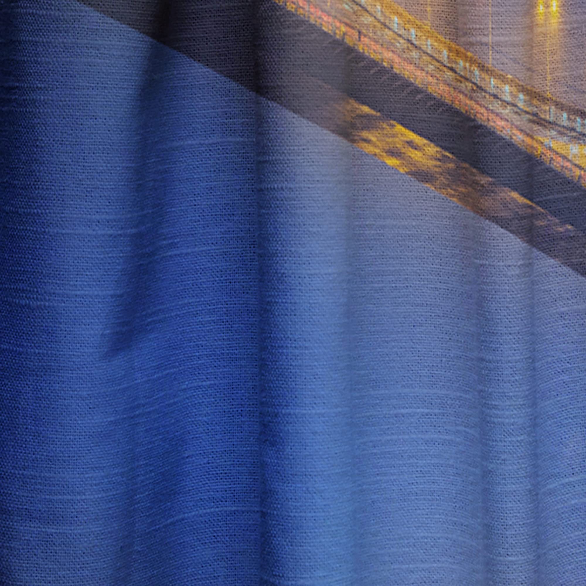 DesignQ Thermal Insulated Blackout Curtains - Bosphorus Bridge Night Skyline Istanbul Single Panel 52x108 - Perfect for Bedroom & Living Room Drapes - Blocks Light & Noise for Better Sleep