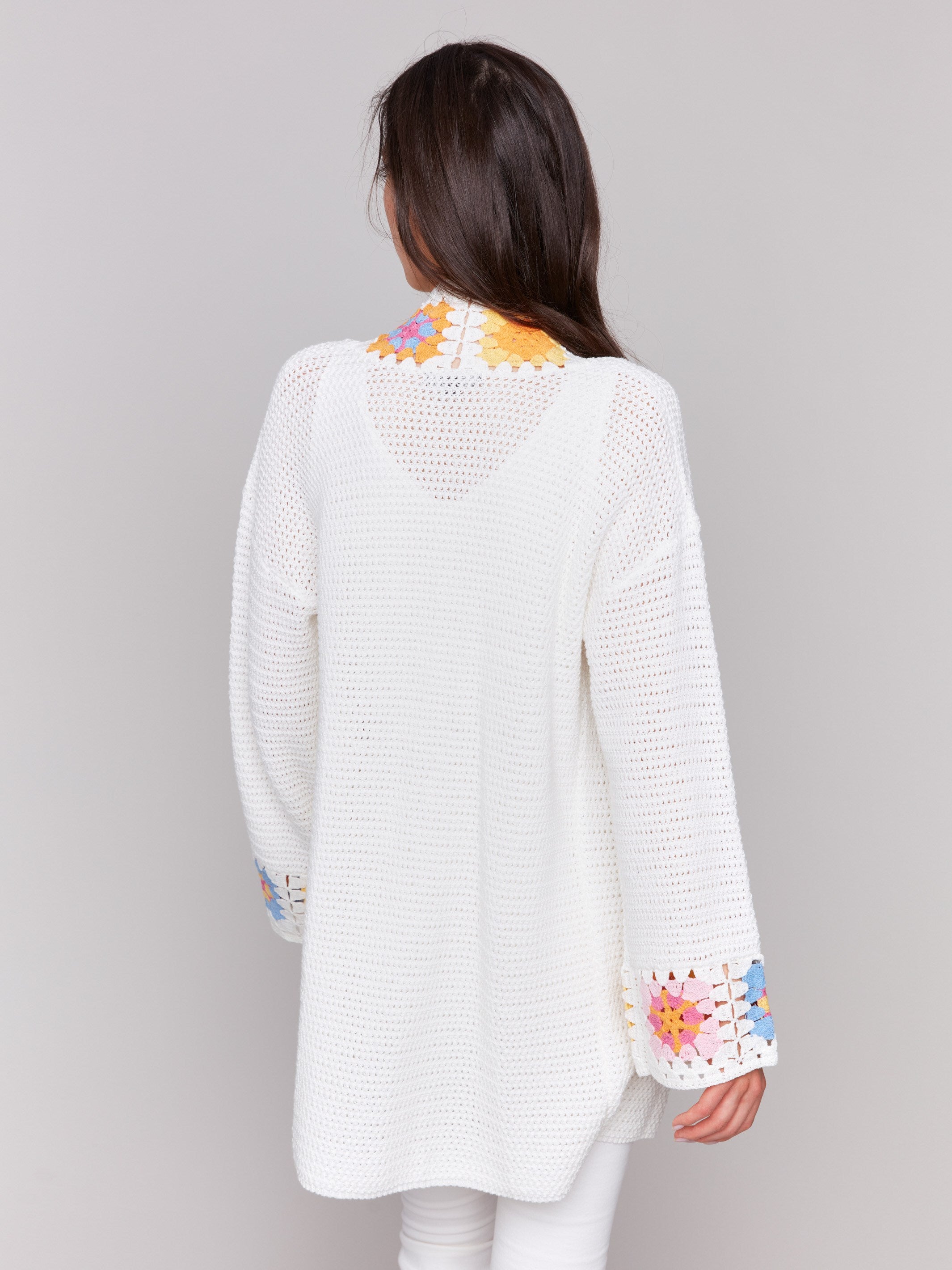 Soft Cotton Crochet Border Cardigan - Natural Color | Cozy & Stylish Women's Sweater for Casual Outfits & Layering